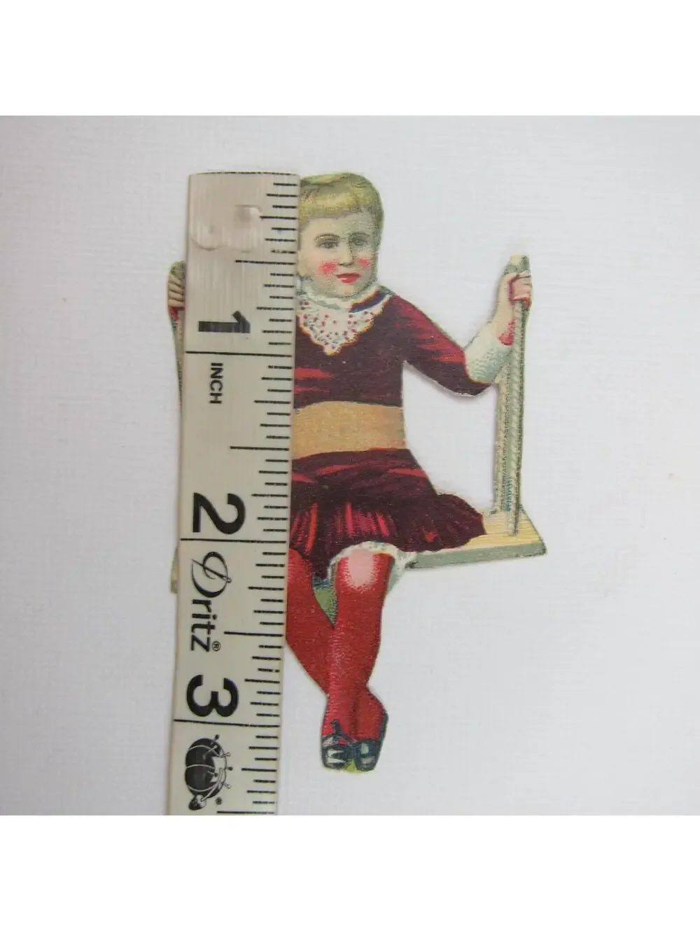 3 Vintage Valentine Ephemera Boy Swing Fence Doves Blue Flowers Paper Lace Heart